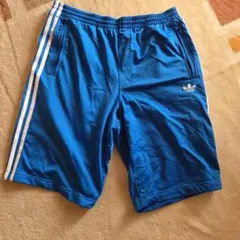 adidas 3本ライン ショートパンツ 青