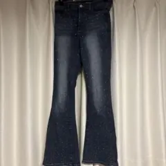 dispark ラインストーン フレアデニムパンツ