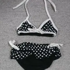 お値下げ致しました。子供用水着80センチ 黒  水玉