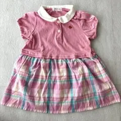 POLOベビー 半袖ワンピース ピンク チェック