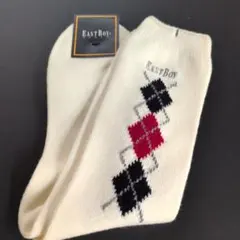 EASTBOY アイボリー ダイヤモンド柄ソックス
