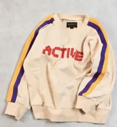 ACTIVE 刺繍 ベージュ トレーナー