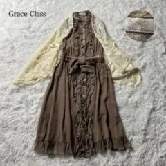 グレースクラス　ノースリーブ　ワンピース　ケープ付き　ドレス　リボン