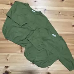 オリーブグリーン 長袖カットソー 100、90セット