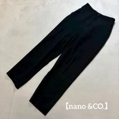 【nano &CO.】スラックス パンツ ブラック 黒 パンツスーツ 無地