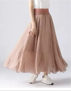 美品！AK+1 / 2WAY リネン マキシスカート ピンク　beams