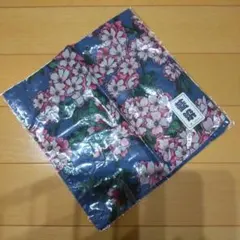 【新品】桜の花柄ハンカチ 藍染 綿100%