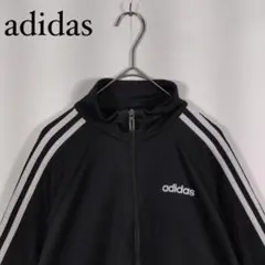 adidas ブラック トラックジャケット リブジャージ　M アディダス