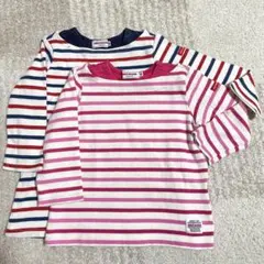 【美品】ミキハウス ストライプ 長袖Ｔシャツ 2枚セット miki house