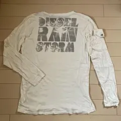 DIESEL ディーゼル　Tシャツ　長袖　オフホワイト　XL バックロゴ　ロンT