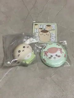 ちいかわ　ミニソフビフィギュアコレクション　刺繍缶バッジ　くりまんじゅう