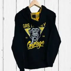 GAS MONKEY ガスモンキー 両面プリント ジップパーカー ブラック 古着