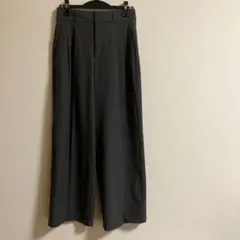 ジーユー タックワイドパンツ　ツータック　M グレー　美品
