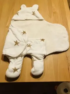 フリース星柄フード付きおくるみ