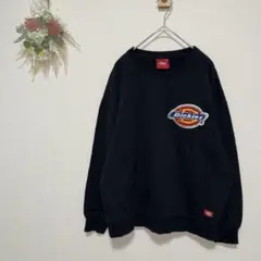 ディッキーズ Dickies【F】ロゴ刺繍 起毛 トレーナー ブラック シンプル