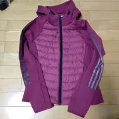 adidas neo フード付きダウンジャケット レディース　M パープルピンク