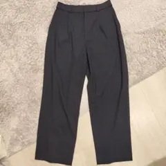【美品】ユニクロ タックワイドパンツ（ツータック・ピンストライプ） Lサイズ