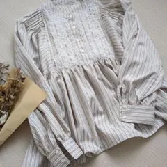 【美品】TORRAZZO DONNA ストライプ フリルブラウス