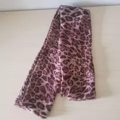 スカーフ ピンク ヒョウ柄 大人 個性 大判 長マフラー レア おしゃれ 上品