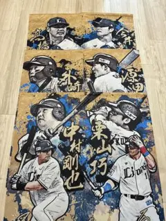 西武ライオンズ　のれん3種セット（中村&栗山、外崎&源田、高橋&今井）