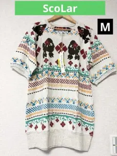 ❤️新品未使用❤️ScoLar スカラー半袖 カットソー ワンピースMオートミールのサムネイル