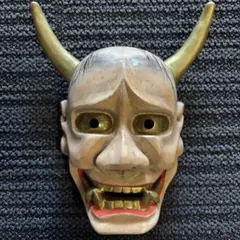 能面 般若 鬼女 木彫　飾物 怖い 魔除け 骨董品 時代物 年代物 希少品