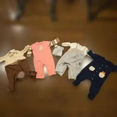 ミキハウス 冬のロンパース4枚とクマ耳ニット帽