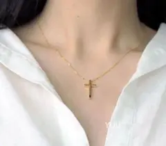 クロスネックレス レディース メンズ ゴールド ステンレスネックレス