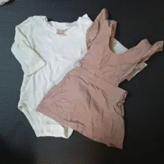 petit main フリル付きワンピース 70cm　２点セット