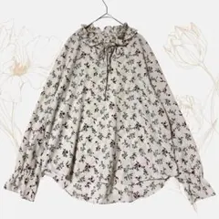 長袖ブラウス 花柄 韓国ファッション 古着