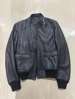 made in Italy レザーボンバージャケット黒 a2ジャケット