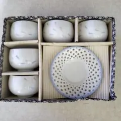 昭和レトロな湯呑み　茶托　５客セットのサムネイル