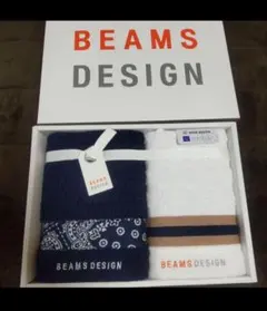 BEAMS DESIGN タオルセット ネイビー ホワイト　フェイスタオルのサムネイル