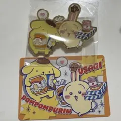 ちいかわ うさぎ サンリオ ポムポムプリン ピンバッジ＆ポイントカードセット
