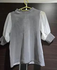 KOBE LETTUCE グレー ドット柄 パフスリーブ トップス