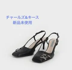 カットアウト バックルスリングバックパンプス （Black）