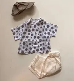 sale 韓国子供服　サラッとシャツ　ドット柄　男の子　女の子　新品