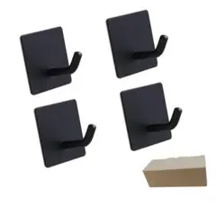 粘着フック 壁掛けフック　ステンレス製 防錆 防水 高耐久(ブラック)