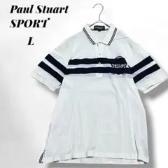 【Paul Stuart SPORT】半袖ポロシャツ/ゴルフ/ボーダー/綿100のサムネイル