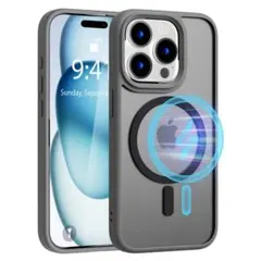 iPhone15 Pro ケース グレー Magsafe対応 ワイヤレス充電
