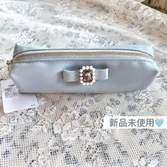 Maison de FLEUR パールビジュー合皮リボンロングポーチ　ペンケース