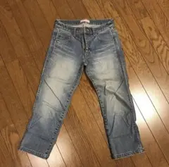 ラインストーンクロップドデニム Y2K