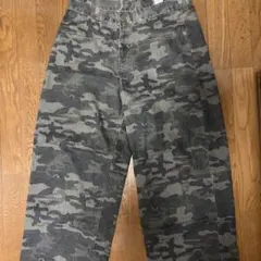 迷彩柄 ワークパンツ ボタン付き