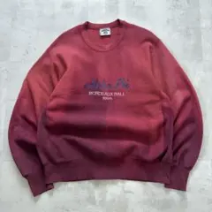 Boro Fade　ボロ フェード　スウェット　バーガンディ　褪色　刺繍　肉厚