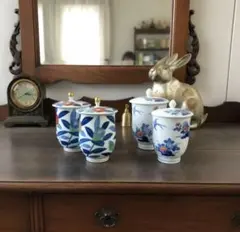 深川製磁　香蘭社　蓋付き夫婦湯呑み　まとめて