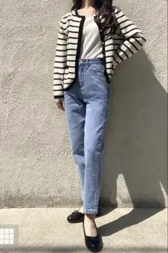 新品／テーパードデニムパンツ　GRL ライトブルー　Sサイズ