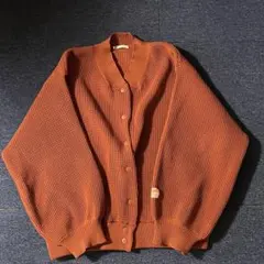 JAVA ワッフル編みカーディガン　オレンジM