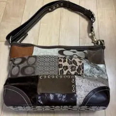 Coach ショルダーバッグ パッチワーク ブラウン系