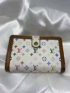 希少　廃盤　ルイヴィトン　マルチカラー　白　ヴィエノワ　がま口