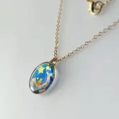 猫と星と三日月のネックレス